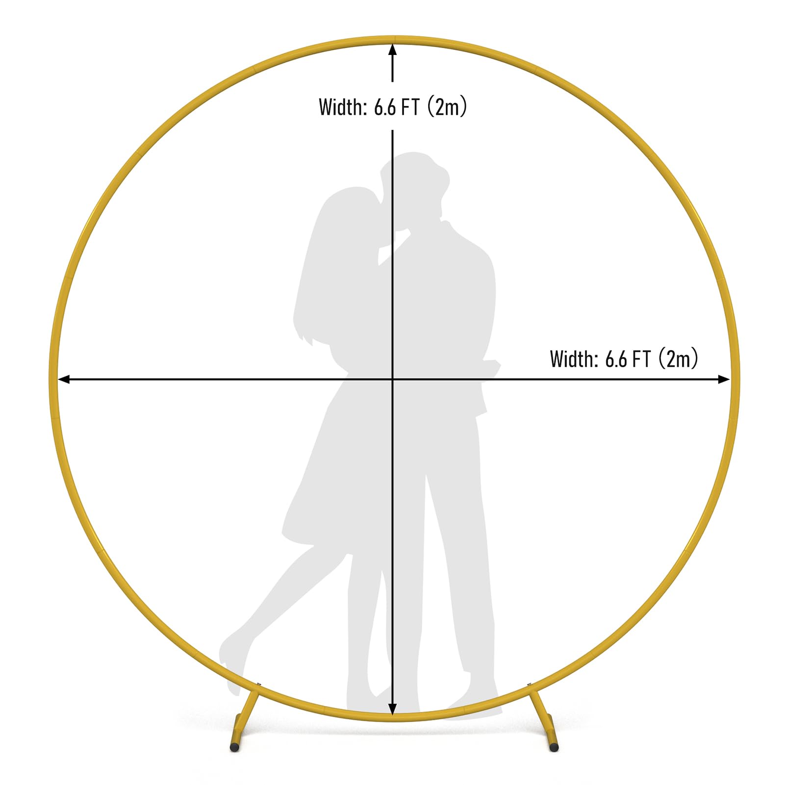 Gold 6.6FT Round Balloon Arch Stand - Metal Circle Backdrop Stand for Wedding Decorations, Birthday Parties, Baby Showers & Anniversary Events - Perfect for Indoor/Outdoor Celebrations & Photo Backdrops