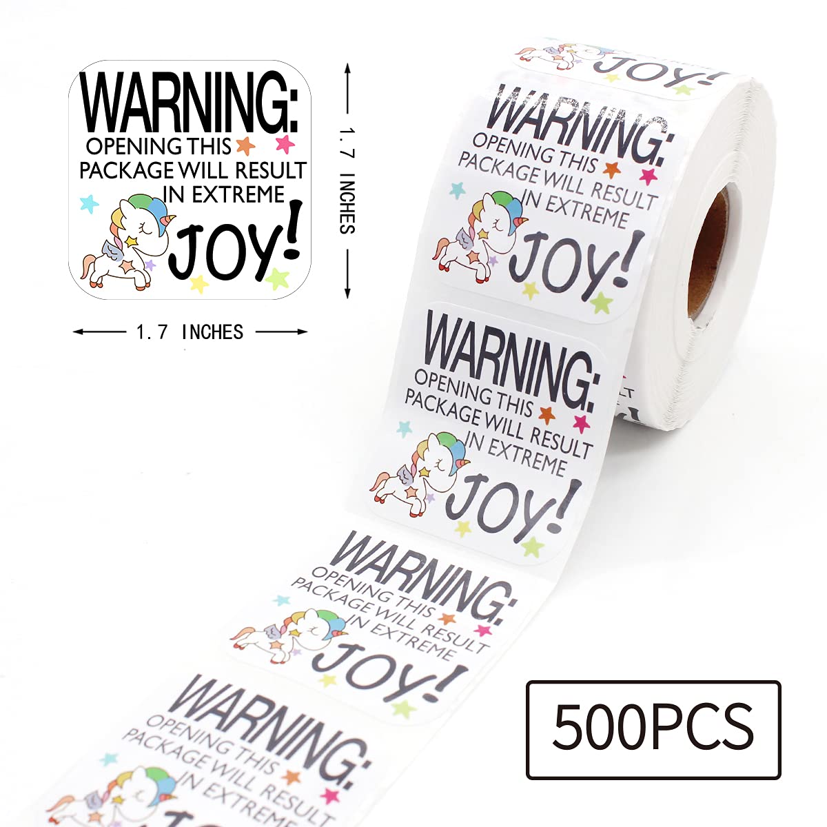 Littlefa Warning Opening This Package Stickers - 500 PCS Cute Unicorn & Bakery Stickers for Small Business Mail Packaging | Perfect for Etsy Shops, Online Stores & Gift Wrapping