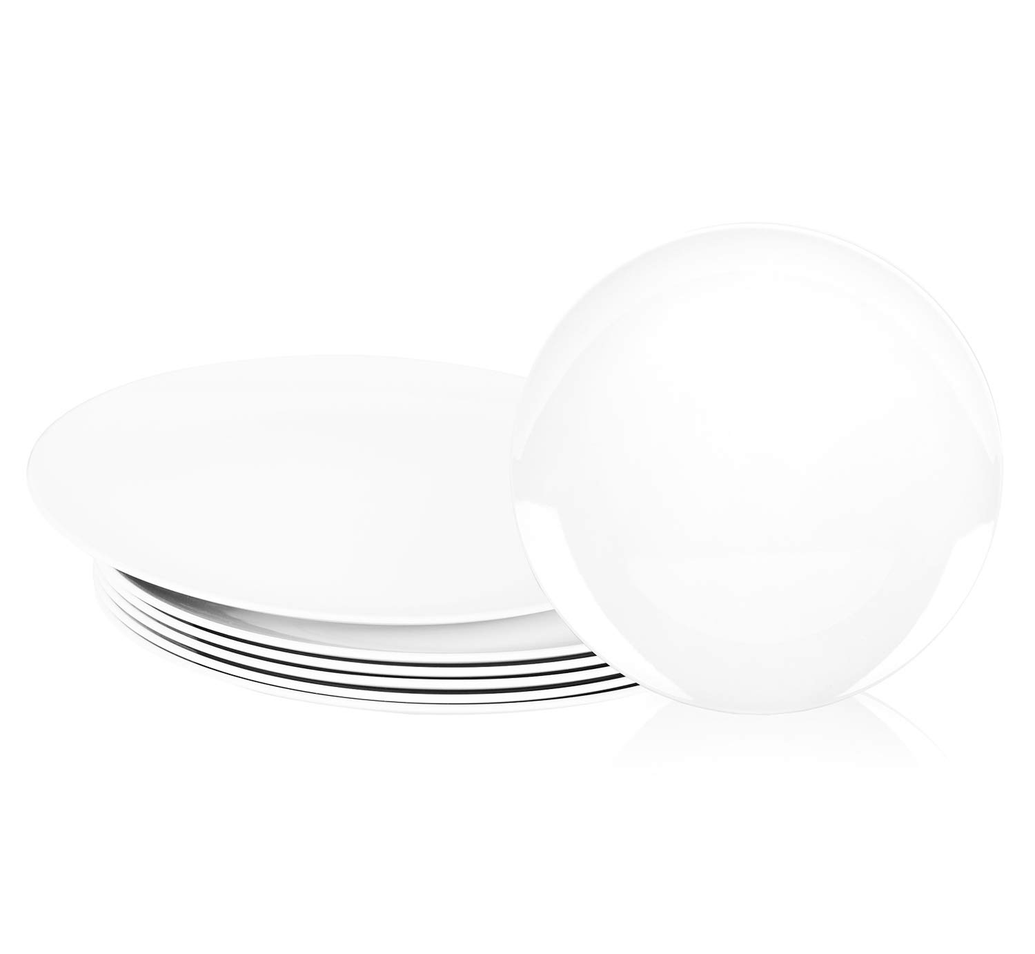 **10.5-inch Melamine Dinner Plates Set of 6 - White, BPA-Free & Dishwasher Safe | Durable & Lightweight for Outdoor Dining, Picnics, Camping & Everyday Use**