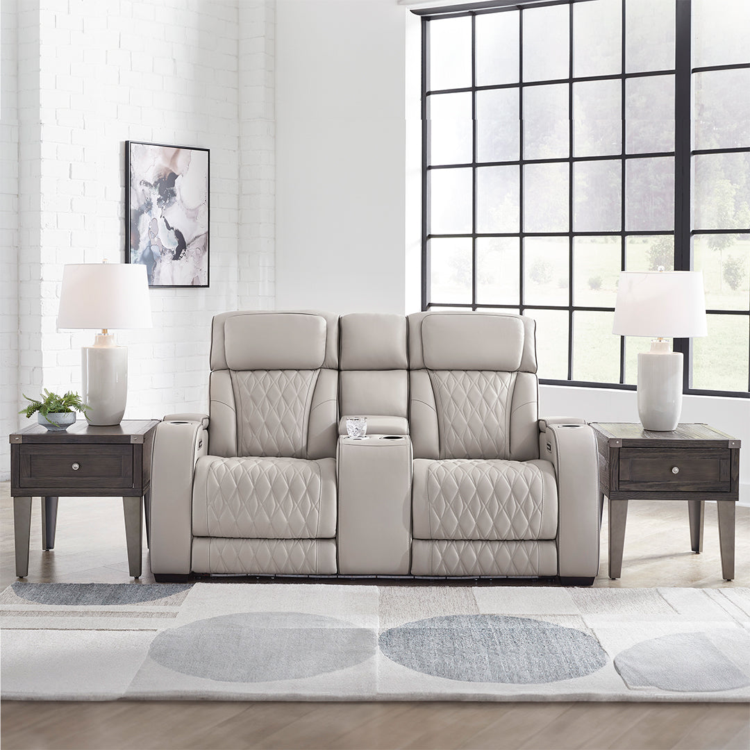 Boyington Power Reclining Loveseat with Console - Modern Electric Recliner Sofa for Living Room | Comfortable Dual Motor Sectional with USB Charging | Perfect for Home Theater & Family Relaxation