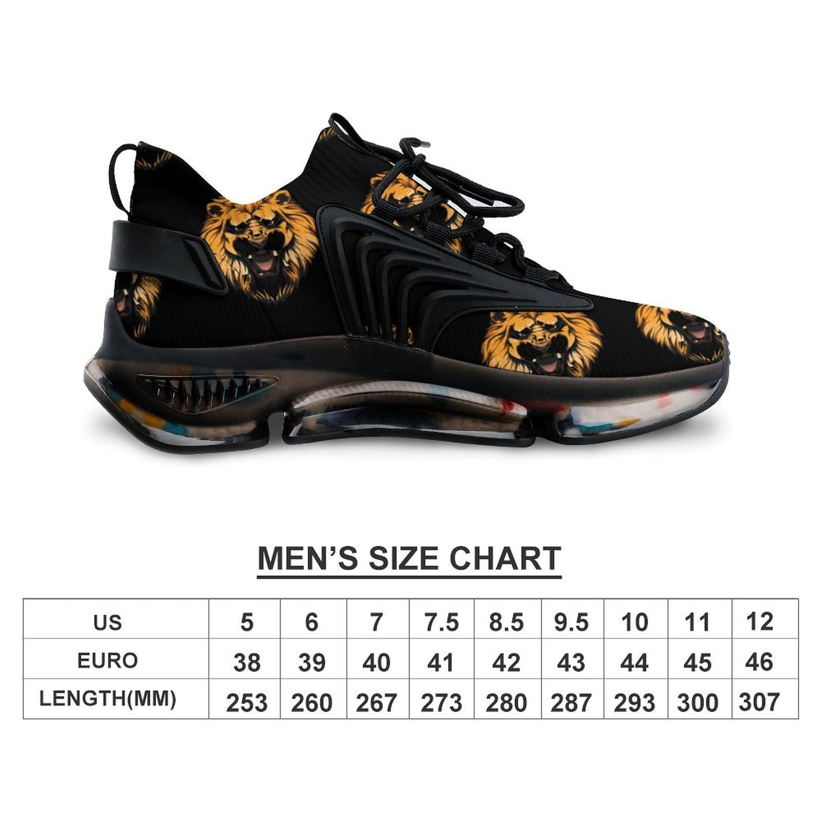Angry Lion Head Men's Running Shoes - Lightweight Athletic Sneakers for Gym, Hiking & Sports | Breathable Workout Shoes for Jogging, Training & Outdoor Activities