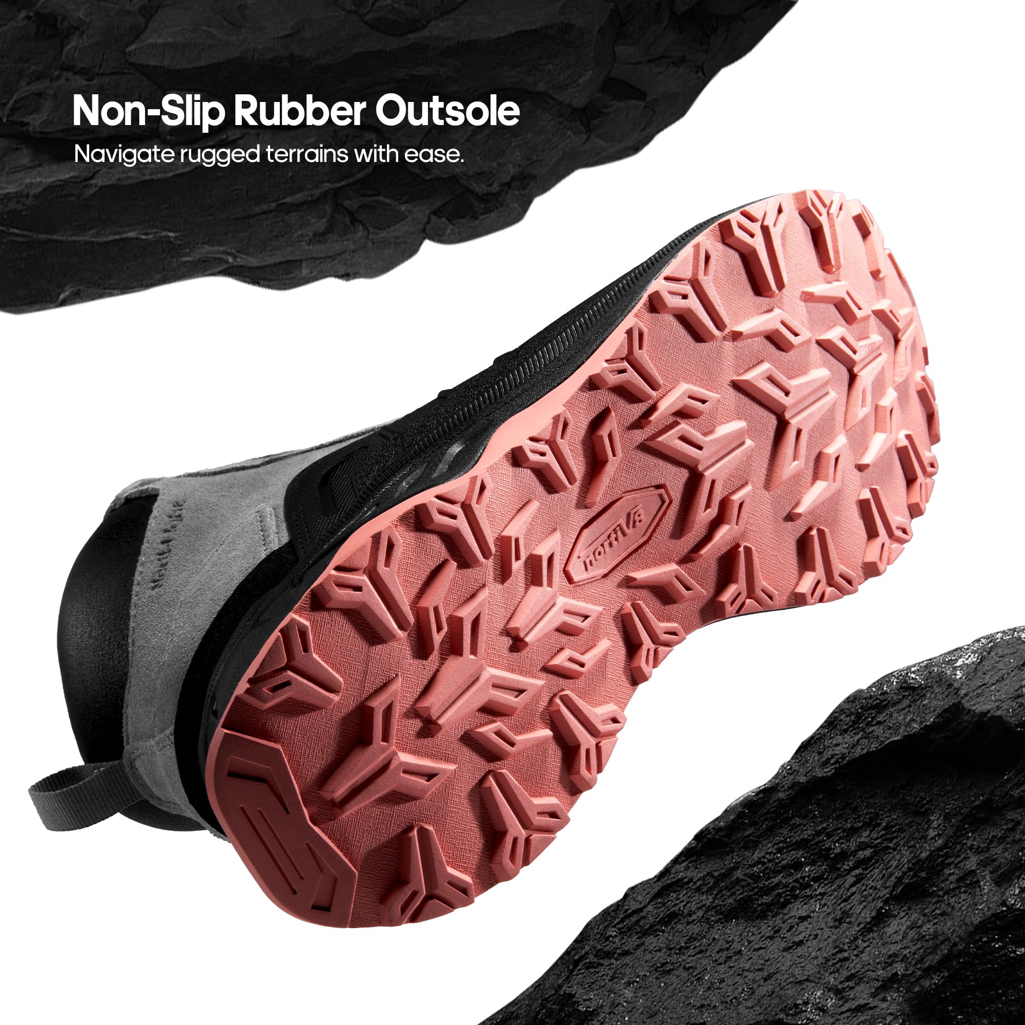 NORTIV 8 Women's Waterproof Hiking Boots - Lightweight Non-Slip Outdoor Trekking Shoes for Camping, Trail Walking & Mountain Climbing | All-Weather Comfort for Adventurers