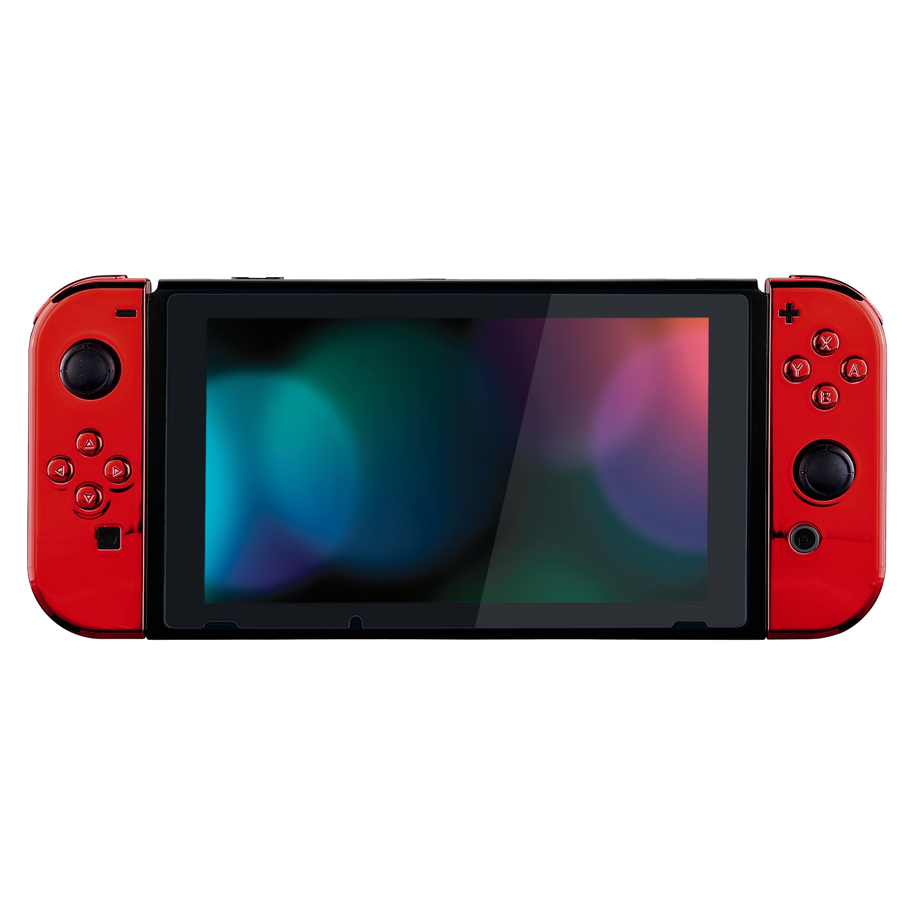 eXtremeRate Chrome Red JoyCon Controller Shell Replacement Kit for Nintendo Switch & OLED - DIY Full Set Buttons & Housing (Console Not Included) | Perfect for Gaming Enthusiasts & Custom Mods
