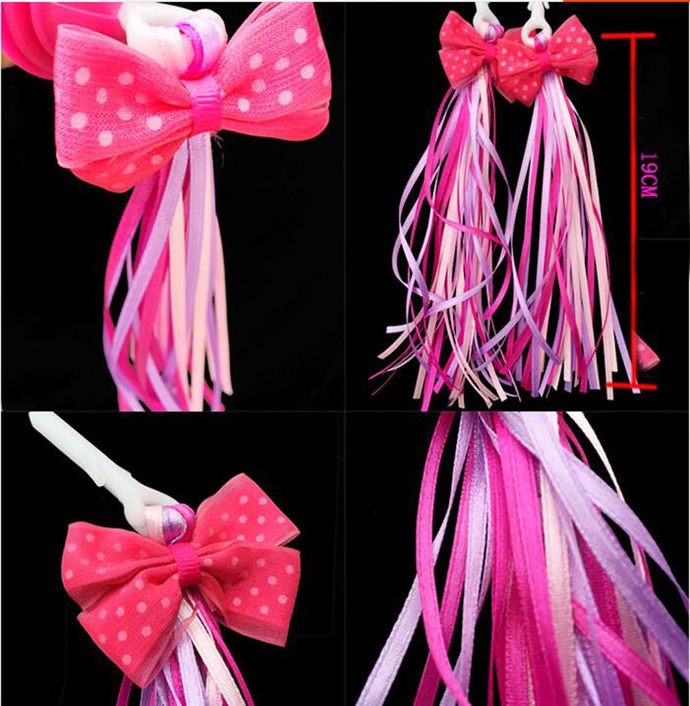 Pink Bowknot Bike Handlebar Streamers for Kids - Cycling & Scooter Accessories
