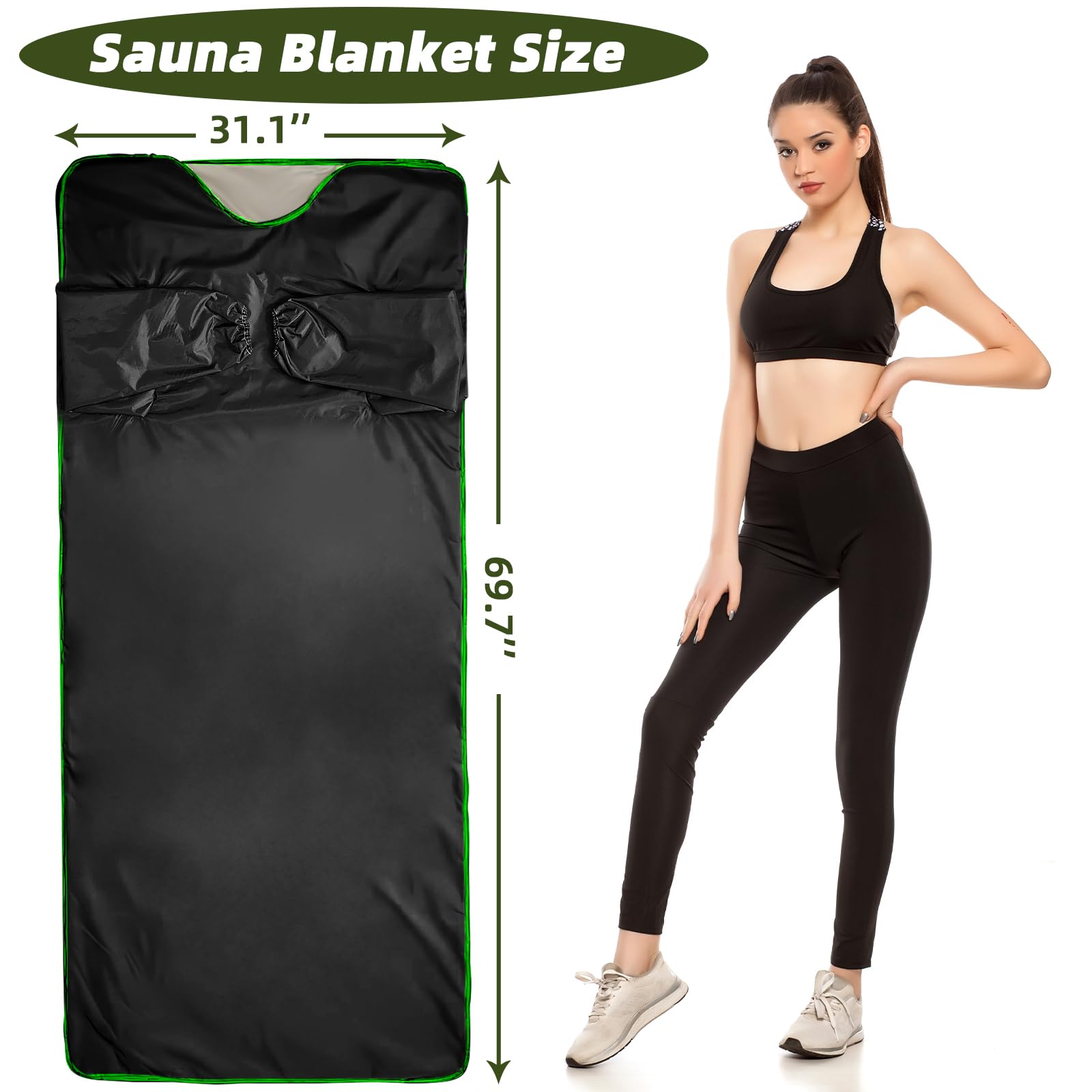 Portable Infrared Sauna Blanket with Remote Control - Detachable Sleeve for Full Body Relaxation - Home Spa Therapy for Weight Loss, Detox & Muscle Recovery