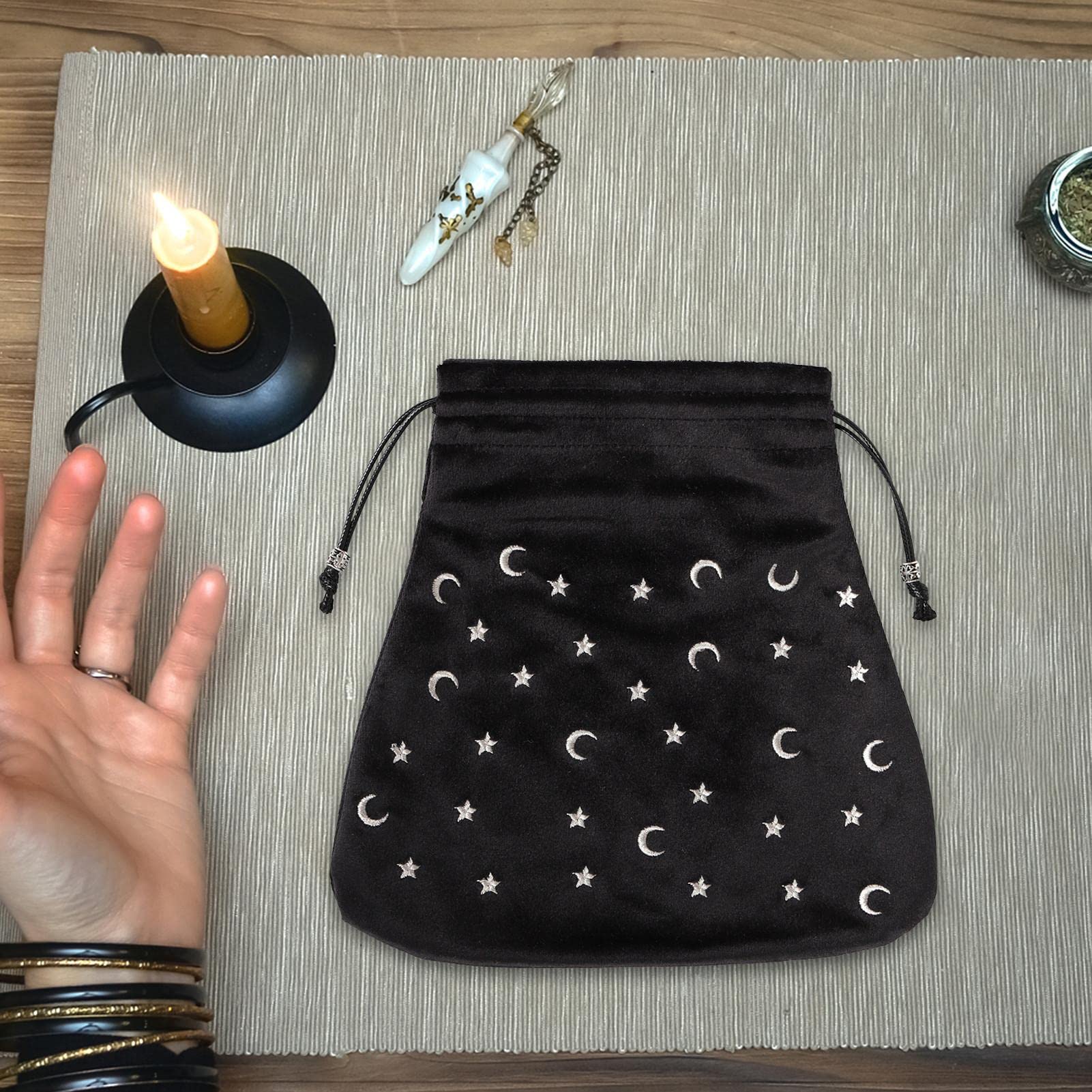 Premium Velvet Tarot Card Pouch with Drawstring - Organize & Protect Tarot Cards, Crystals, Dice, Jewelry & Coins - Perfect for Board Games, Easter Gifts & Spiritual Storage