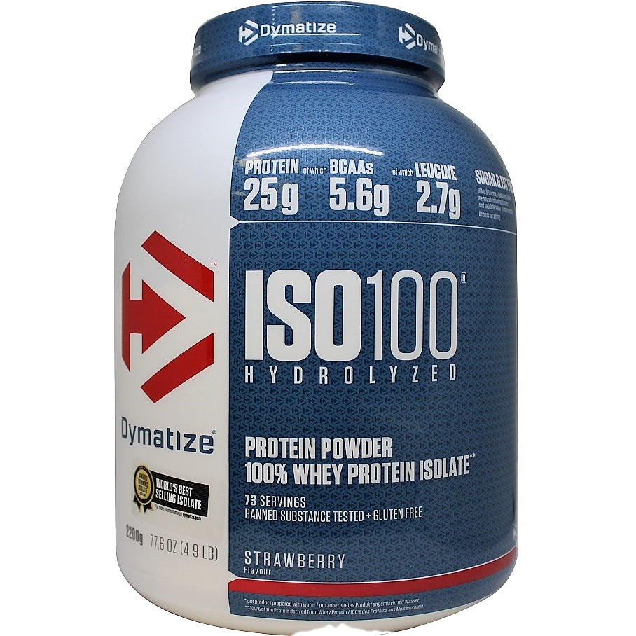 Dymatize ISO 100 Hydrolyzed Whey Protein Powder - Orange Ice Cream Flavor, 2.2kg (77.9oz) for Post-Workout Recovery & Muscle Growth | Gym Supplement for Athletes & Bodybuilders