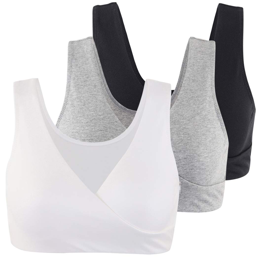 KUCI Maternity Nursing Bra - Wireless Cotton Breastfeeding Bra for Sleep & Comfort - Perfect for Pregnancy, Nursing Mothers and Nighttime Use