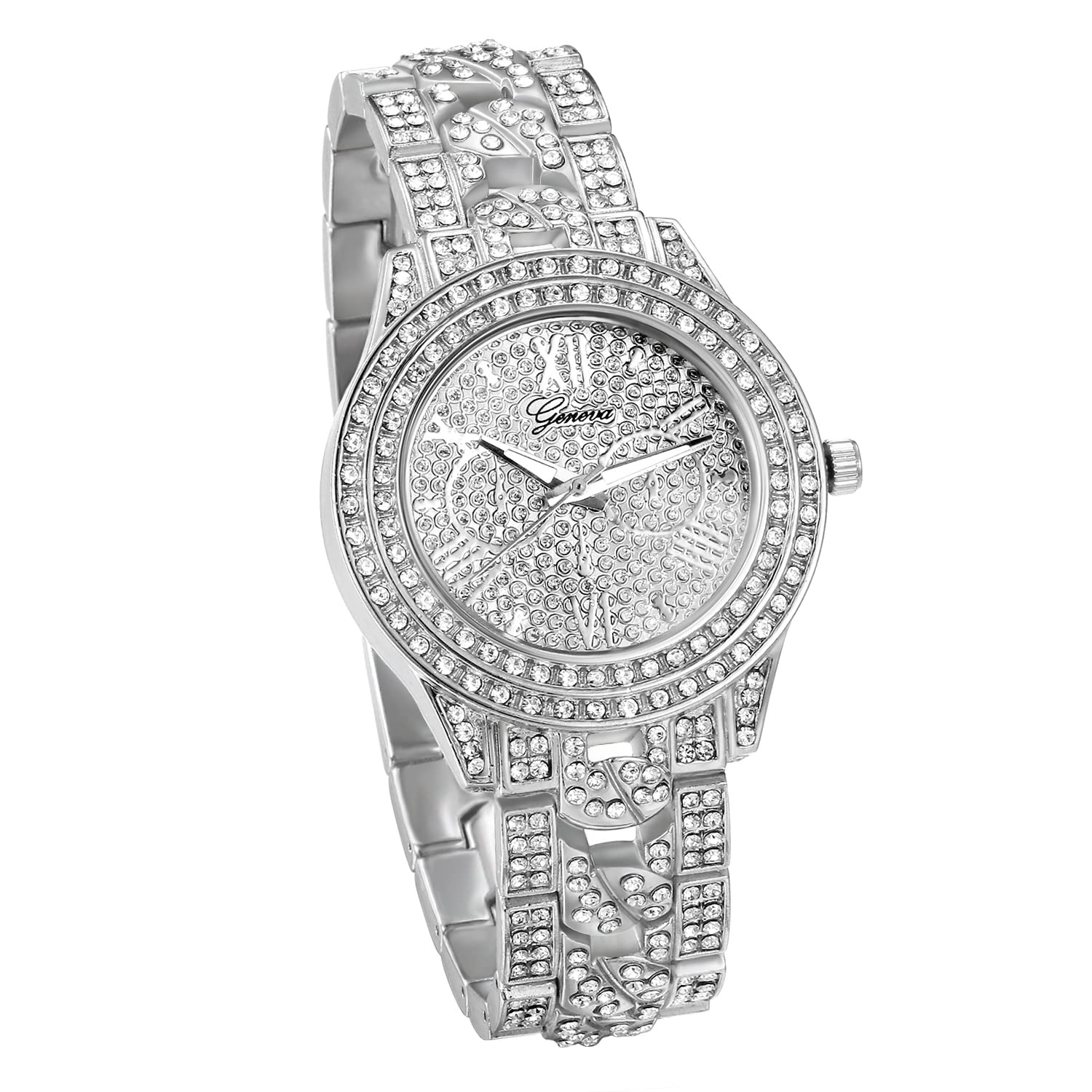 Avaner Women's Iced Out Bracelet Watch - Elegant Analog Quartz Rhinestone Wristwatch for Women | Perfect for Parties, Weddings, and Special Occasions