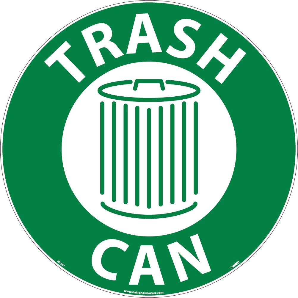 17 Inch NMC Walk On Floor Trash Can - Durable & Non-Slip Safety Sign for Office, Warehouse, and Public Spaces