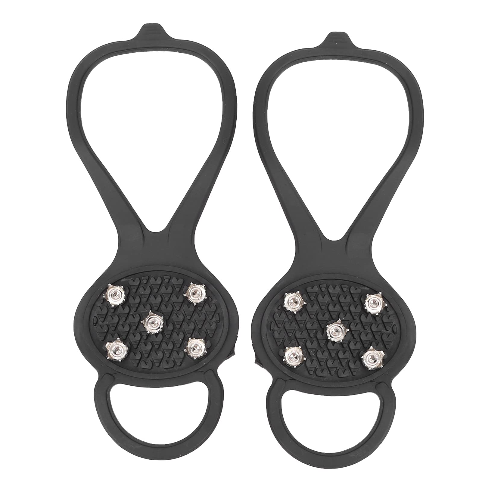 5-Tooth Anti-Slip Snow Crampons for Hiking & Mountaineering - Lightweight Aluminum Alloy Ice Cleats for Winter Trails, Climbing & Outdoor Adventures - Easy to Clean & Adjustable Fit for Boots