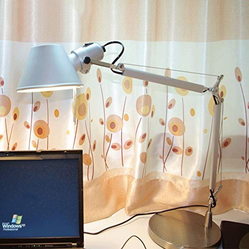 Adjustable Swing Arm LED Desk Lamp - Modern Clip-On Table Light with Rocker Armrest for Bedside, Office & Study - Perfect for Reading, Working & Home Decor