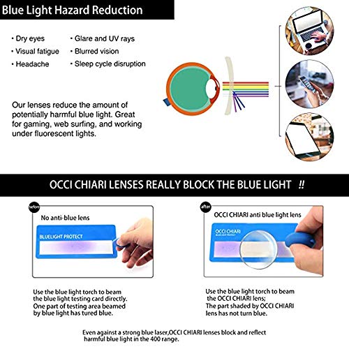 OCCI CHIARI Fashion Reading Glasses for Women & Men - Lightweight Eyewear Frames for Reading, Working & Computer Use