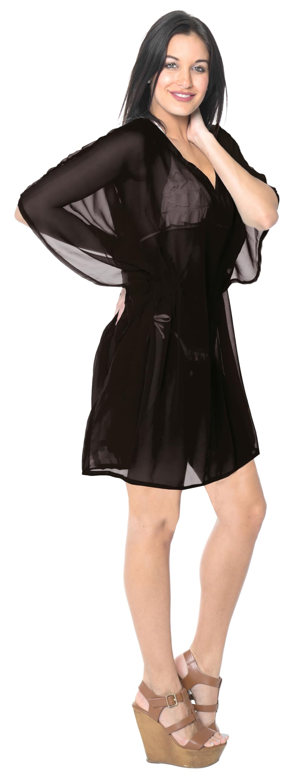 LA LEELA Women's Beach Cover Up Top - Lightweight Bikini Summer Swimwear Cover-Up for Pool, Vacation & Tropical Getaways