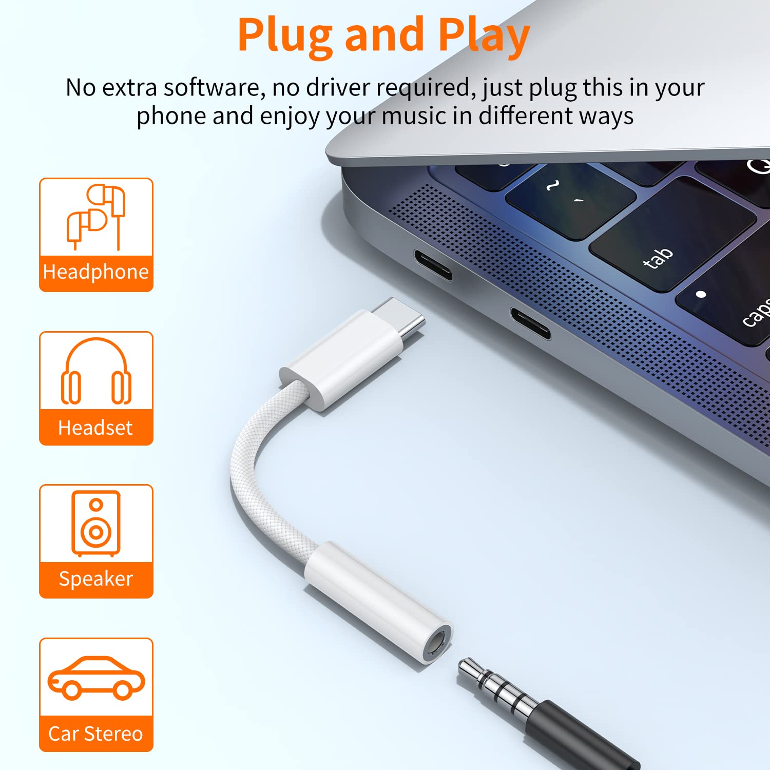 JXMOX USB C to 3.5mm Headphone Jack Adapter (2-Pack) - USB Type C to Aux Audio Dongle for iPhone 16/15 Pro Max, Samsung Galaxy S23/S24 Ultra, Note 20, iPad Pro, MacBook & Pixel XL - Perfect for Music, Gaming & Hands-Free Calling