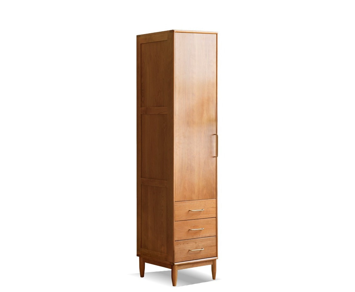 Solid Oak and Cherry Wood Wardrobe - Elegant and Durable Closet for Bedroom, Living Room, or Walk-In Closet Storage