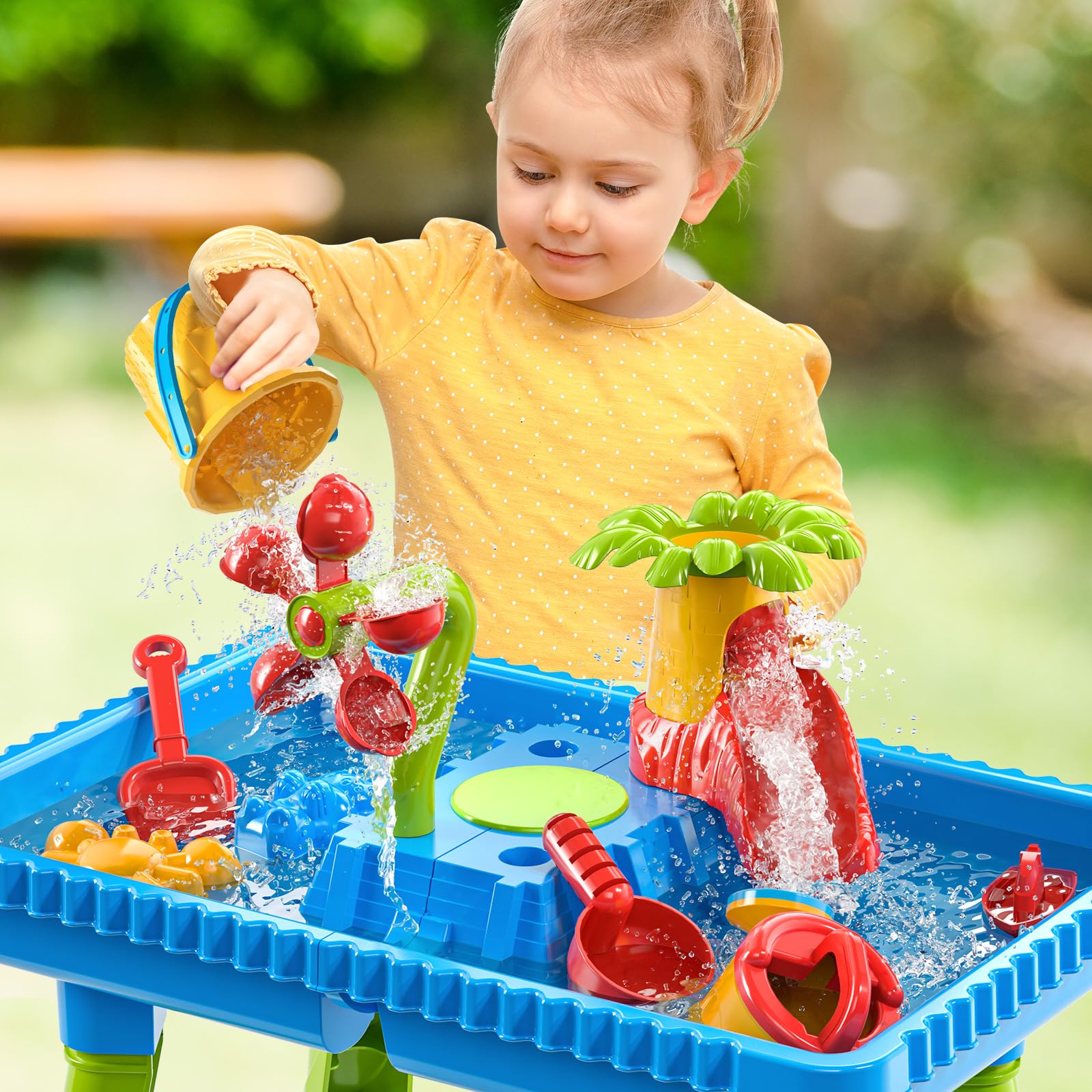 **Best Kids Sand and Water Table Toys for Toddlers 3-8 Years | Sensory Play Table for Ages 3-5 | Outdoor Beach Toy for Boys & Girls 3-7 | Perfect Birthday Gift | Great for Backyard, Beach, and Summer Play**