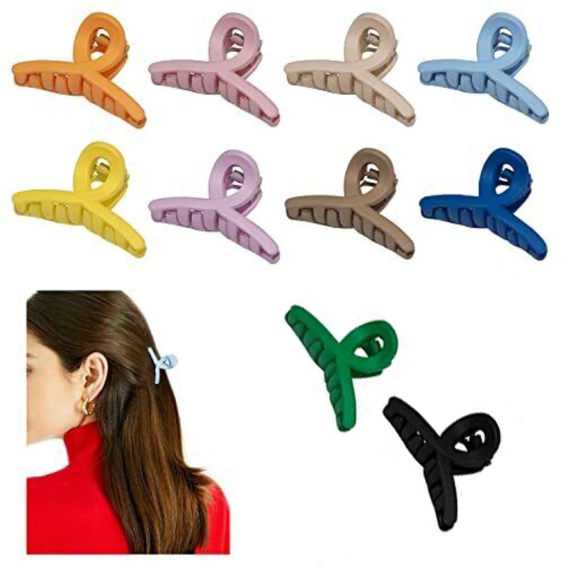 Denicraas Matte Hair Clips for Women - Small Claw Clips for Thick Hair | Non-Slip Hair Styling Accessories (Multicolor) | Perfect for Work, Gym, and Everyday Hairstyles