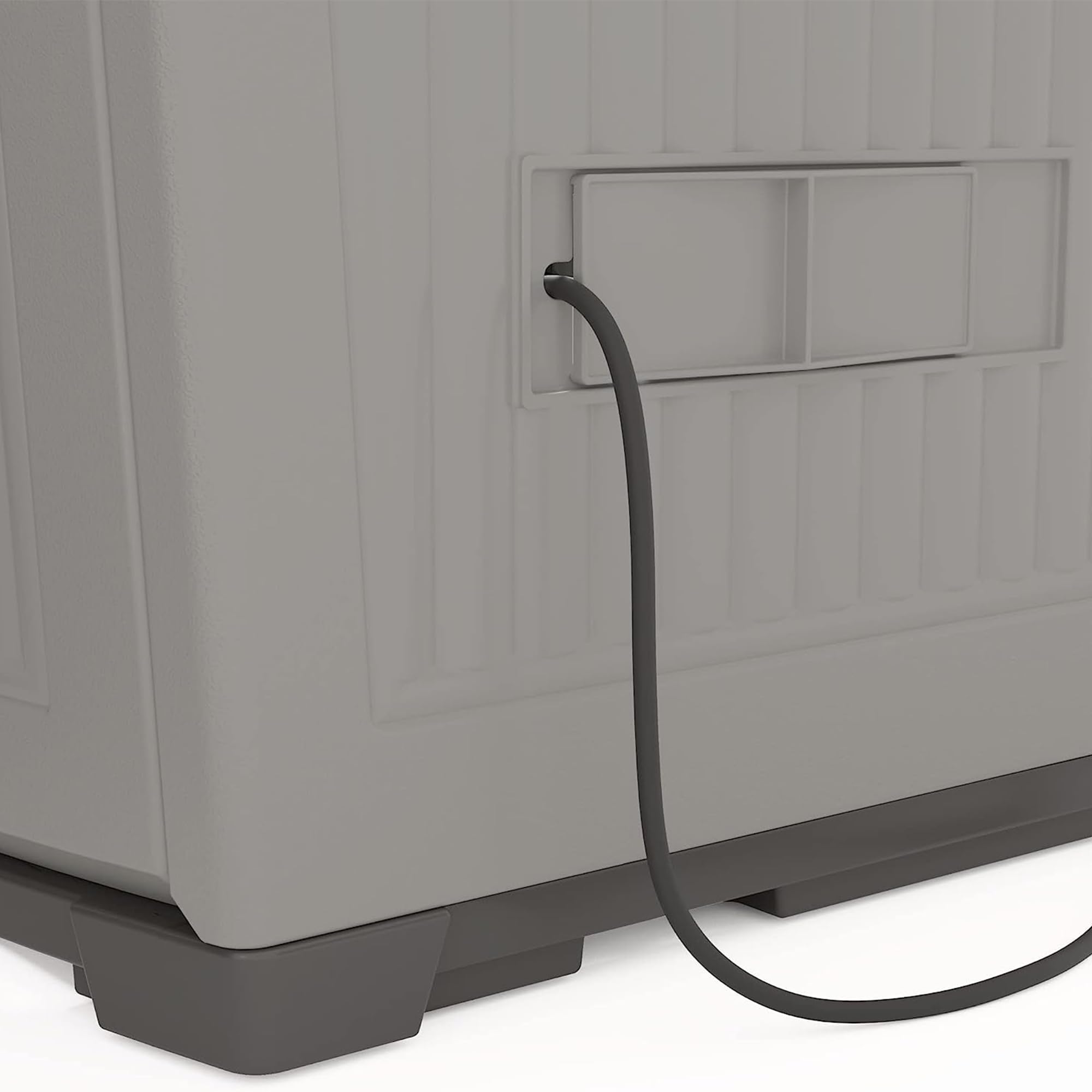 Suncast 130 Gallon Outdoor Storage Shed for Patio, Garden & Backyard - Weather-Resistant Dove Gray Utility Shed | Perfect for Storing Lawn Equipment, Pool Supplies & Seasonal Decor