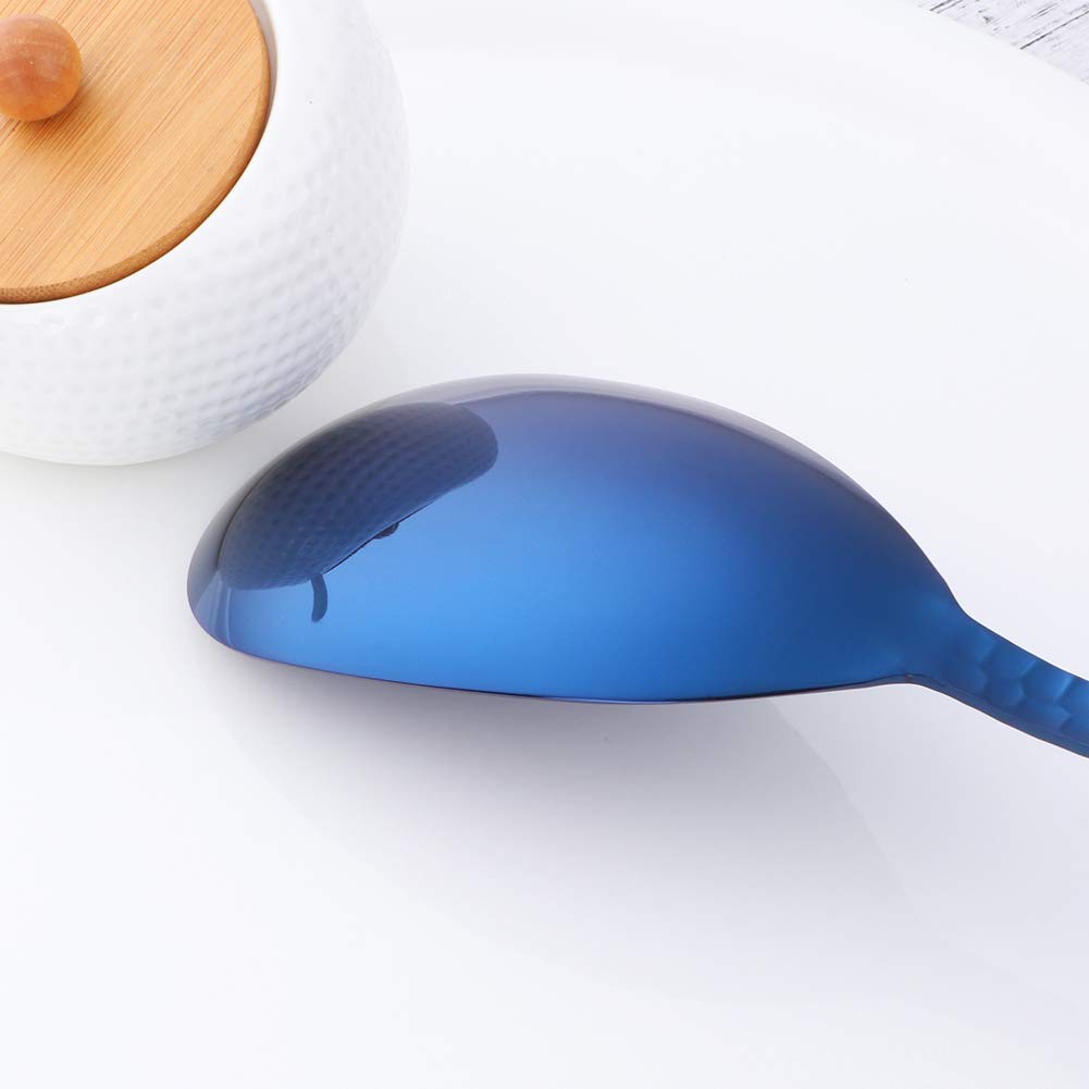 Stainless Steel Salad Spoon and Fork Set - 12 Inch Blue Large Serving Utensils (Pack of 2) | Dishwasher Safe | Perfect for Parties, BBQs, and Family Gatherings