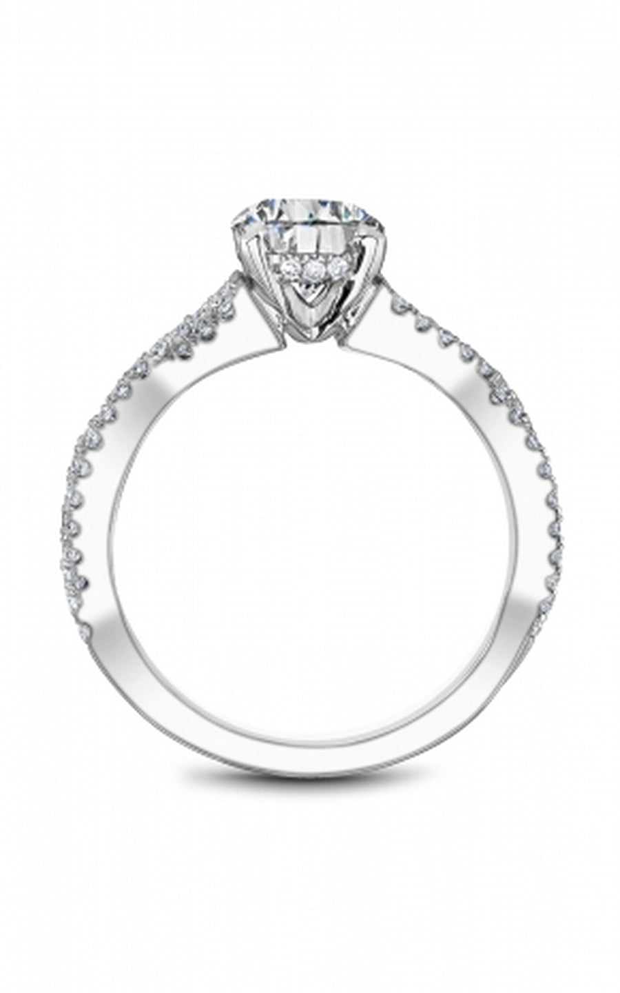 Noam Carver B522 01A Diamond Engagement Ring for Women - 14K White Gold Bridal Wedding Band with Sparkling Stones | Perfect for Proposals, Anniversaries & Special Occasions