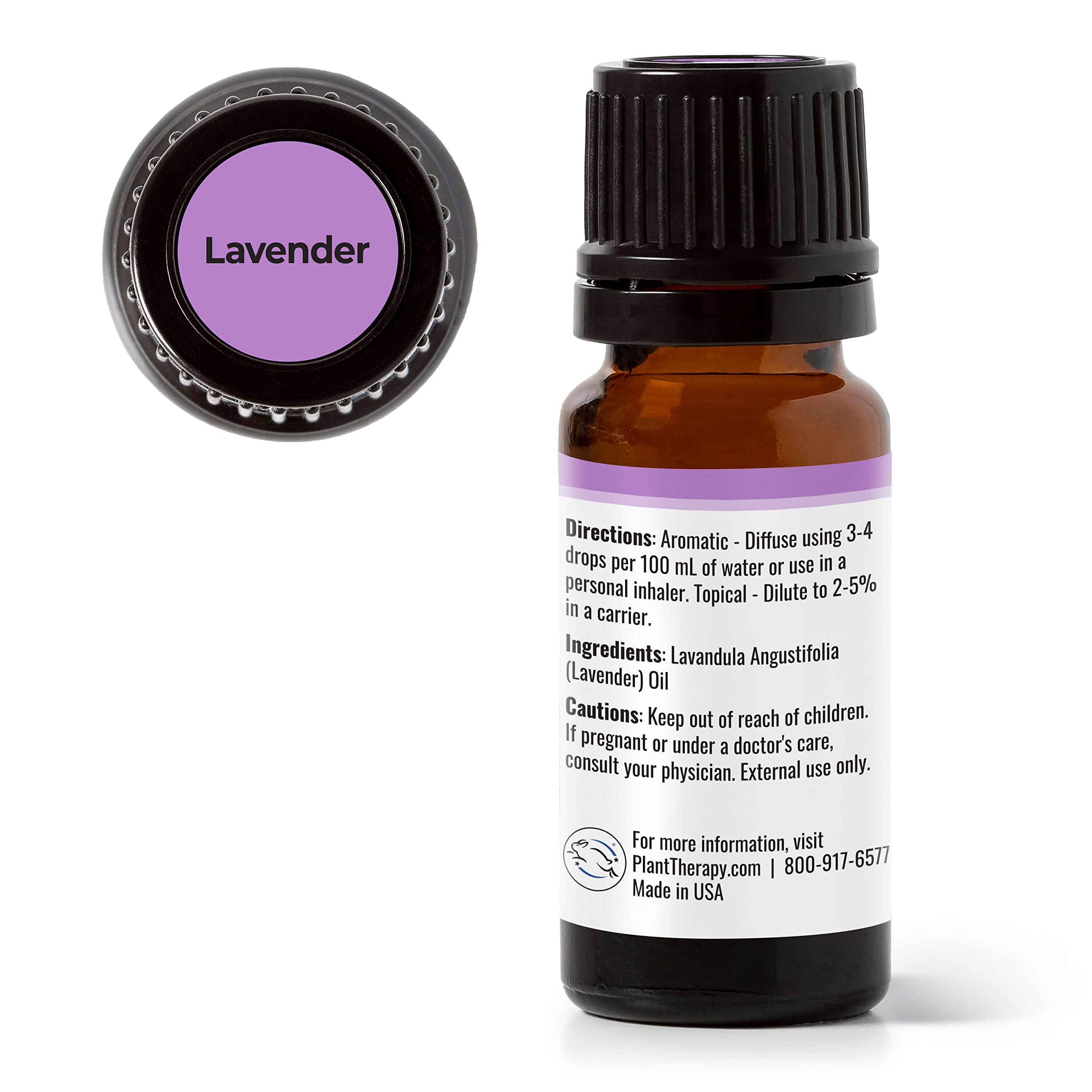 Plant Therapy Lavender Essential Oil 100% Pure & Undiluted - Therapeutic Grade Aromatherapy Oil for Relaxation, Sleep, Skin & Hair Care - 10mL (1/3 oz) - Perfect for Diffusers, Massage & DIY Beauty Products