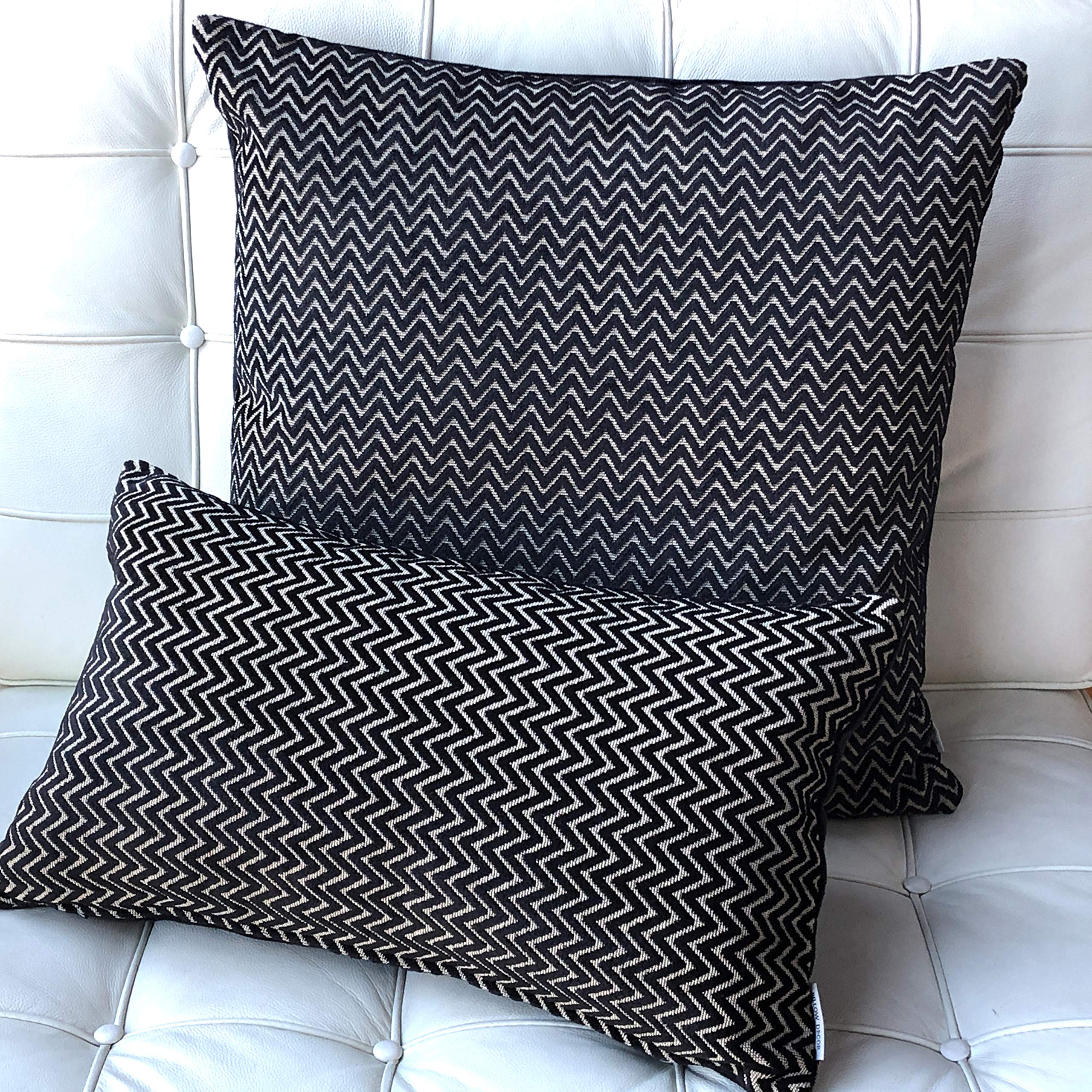 Art Deco Striped Velvet Throw Pillow 20x20 - Luxury Home Decor Cushion for Sofa, Bed & Living Room