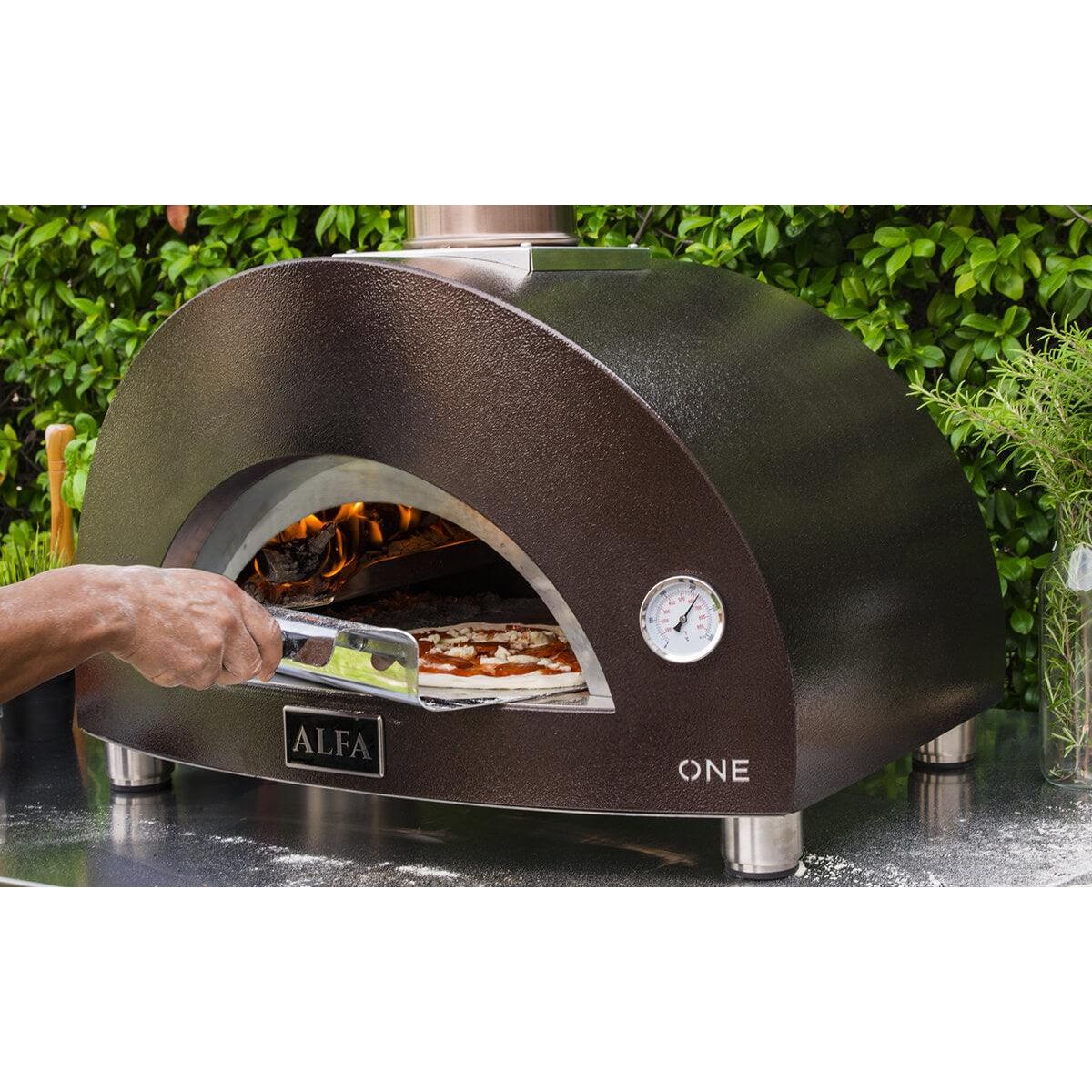 Alfa ONE Wood Fired Pizza Oven FXONE LRAM - Outdoor Portable Pizza Maker for Backyard, Camping & Patio - Authentic Italian Style Pizza Oven for Home Use