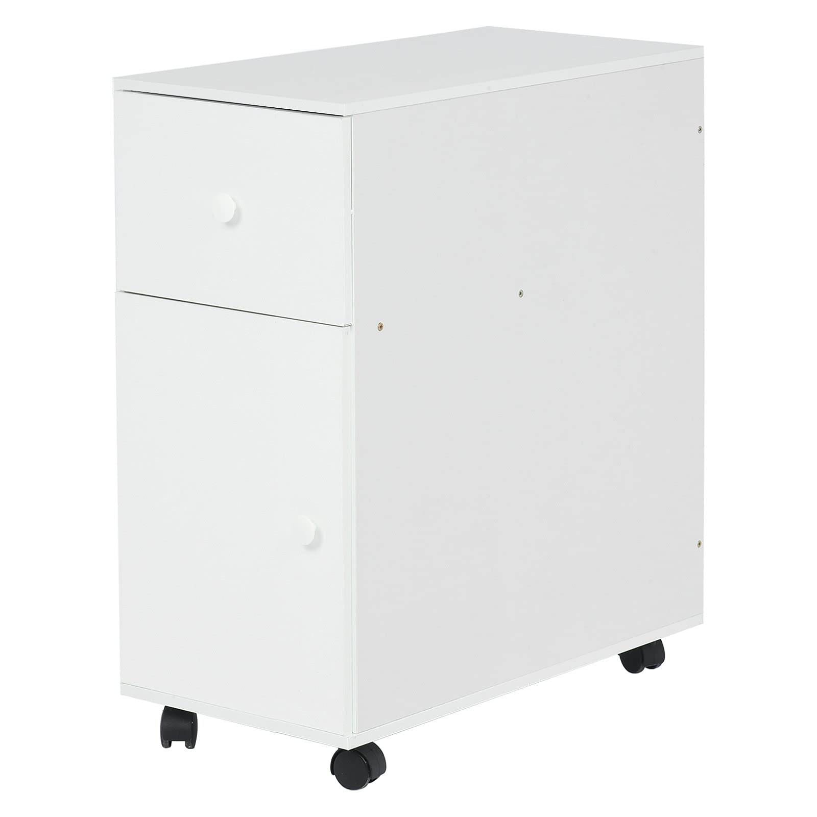 Modern Low Dresser with Drawers - White Multi-Functional Side Cabinet, Nightstand & Coffee Table (30×60×62 cm) - Perfect for Living Room, Bedroom & Small Spaces