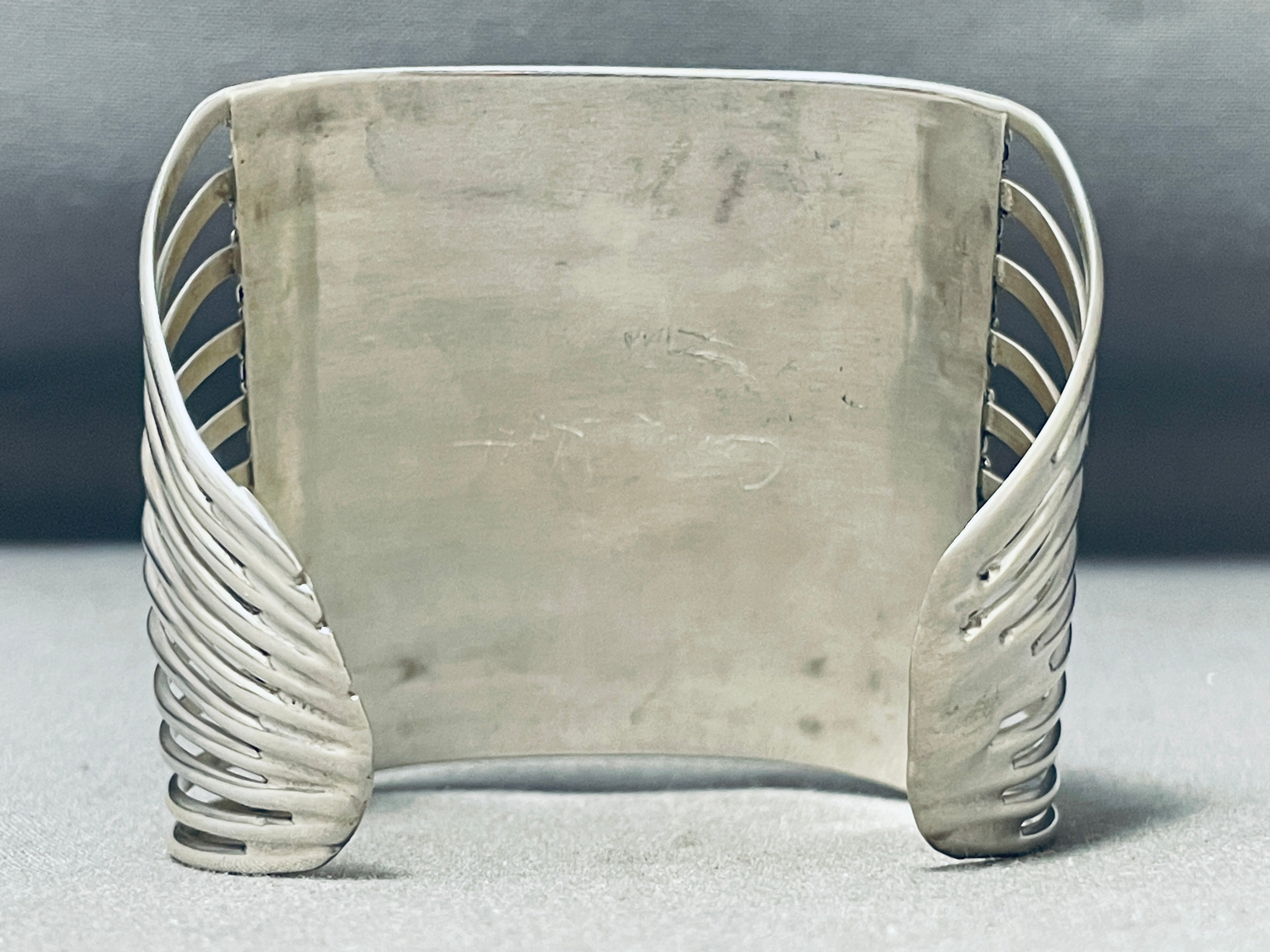 10 Story Tall Native American Coral Sterling Silver Cuff Bracelet - Handmade Southwest Jewelry for Women, Boho Fashion Accessory, Perfect for Festivals & Special Occasions