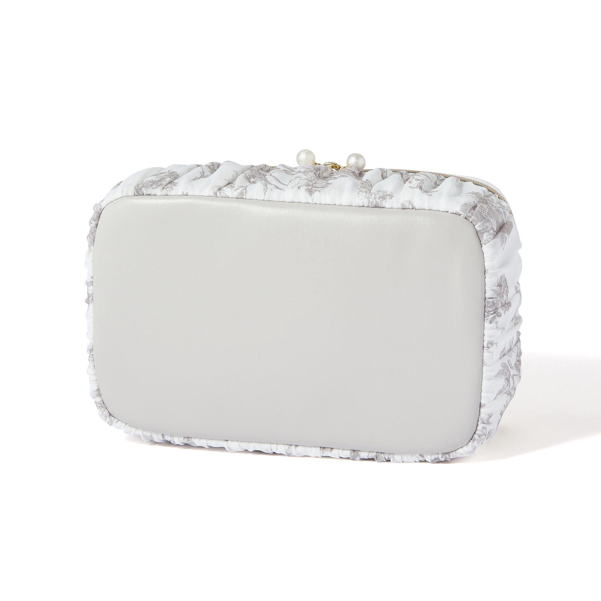 Elegant Small Beige Classic Flower Vanity Pouch for Women - Perfect for Makeup, Jewelry & Travel Essentials | Vintage Cosmetic Bag Organizer
