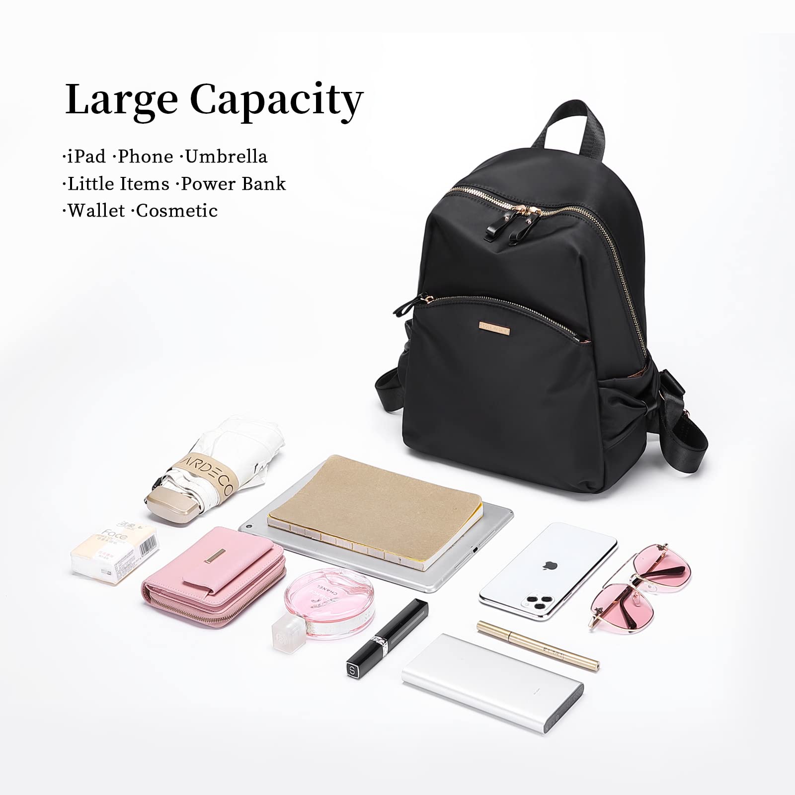 Stylish Women's Nylon Backpack Purse - Casual Travel & Daypack for Daily Use