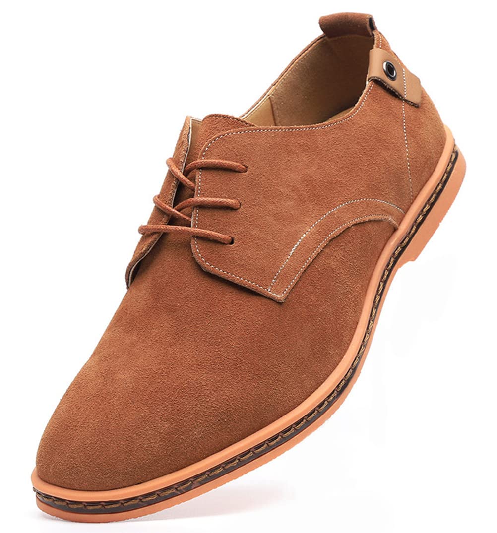 DADAWEN Men's Classic Suede Leather Oxford Dress Shoes - Business Casual Loafers for Office, Wedding & Formal Events