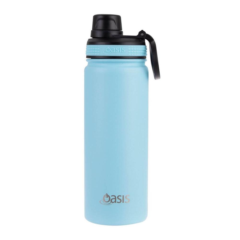 Oasis 550ml Insulated Stainless Steel Water Bottle - Leak Proof, BPA Free, Keeps Drinks Cold 24 Hours/Hot 12 Hours - Perfect for Gym, Hiking, Travel & Outdoor Activities - Island Blue