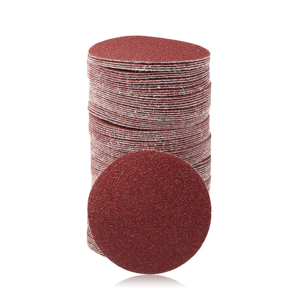 SPEEDWOX 100-Pack 3 Inch 60 Grit Hook & Loop Sanding Discs for Drill, Grinder & Rotary Tools - No Hole Sandpaper for Woodworking, Metal Polishing & DIY Projects