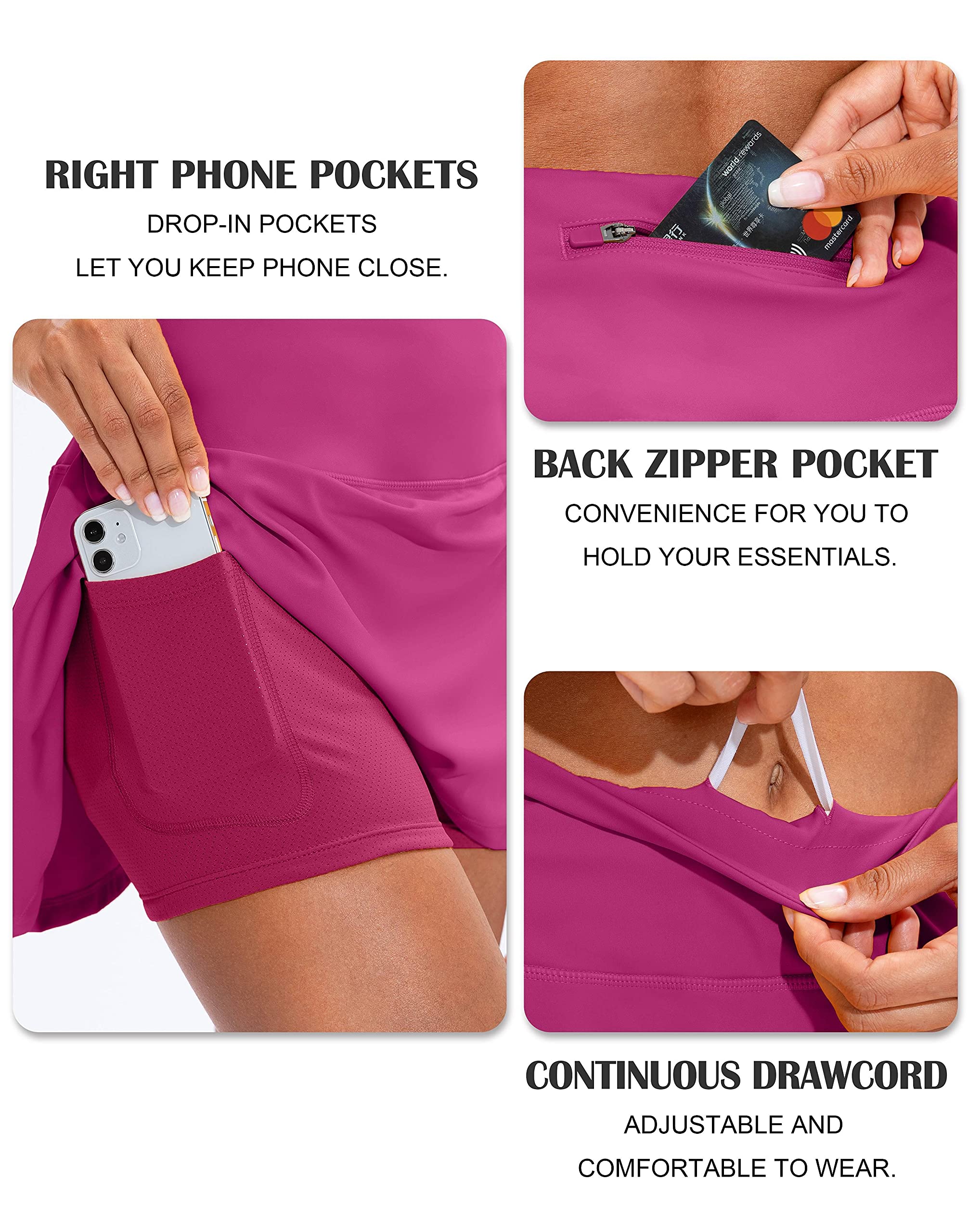 Soothfeel Women's Pleated Tennis Skirt with Pockets - High Waisted Athletic Golf Skort for Workout, Running & Tennis | Perfect for Gym, Yoga & Casual Wear