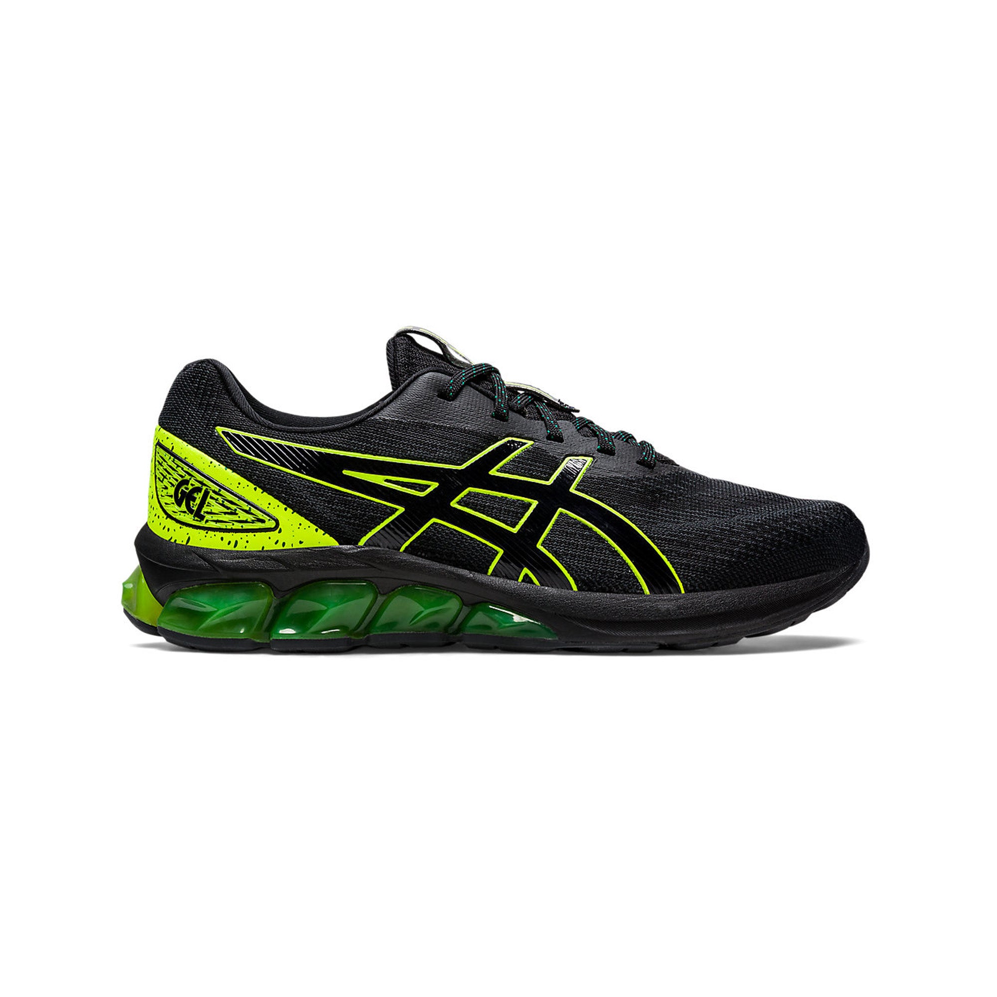 ASICS GEL QUANTUM 180 VII Running Shoes for Men - Black/Safety Yellow - Lightweight Cushioned Athletic Sneakers for Jogging, Gym Workouts & Daily Wear