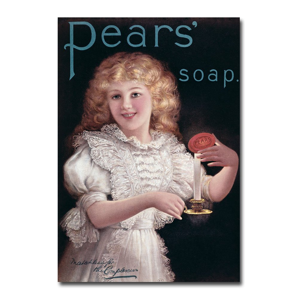 Trademark Art Pears Soap Canvas Art Print - 18x24 Inch Wall Decor for Living Room, Kitchen & Bathroom | Vintage Still Life Painting for Home & Office