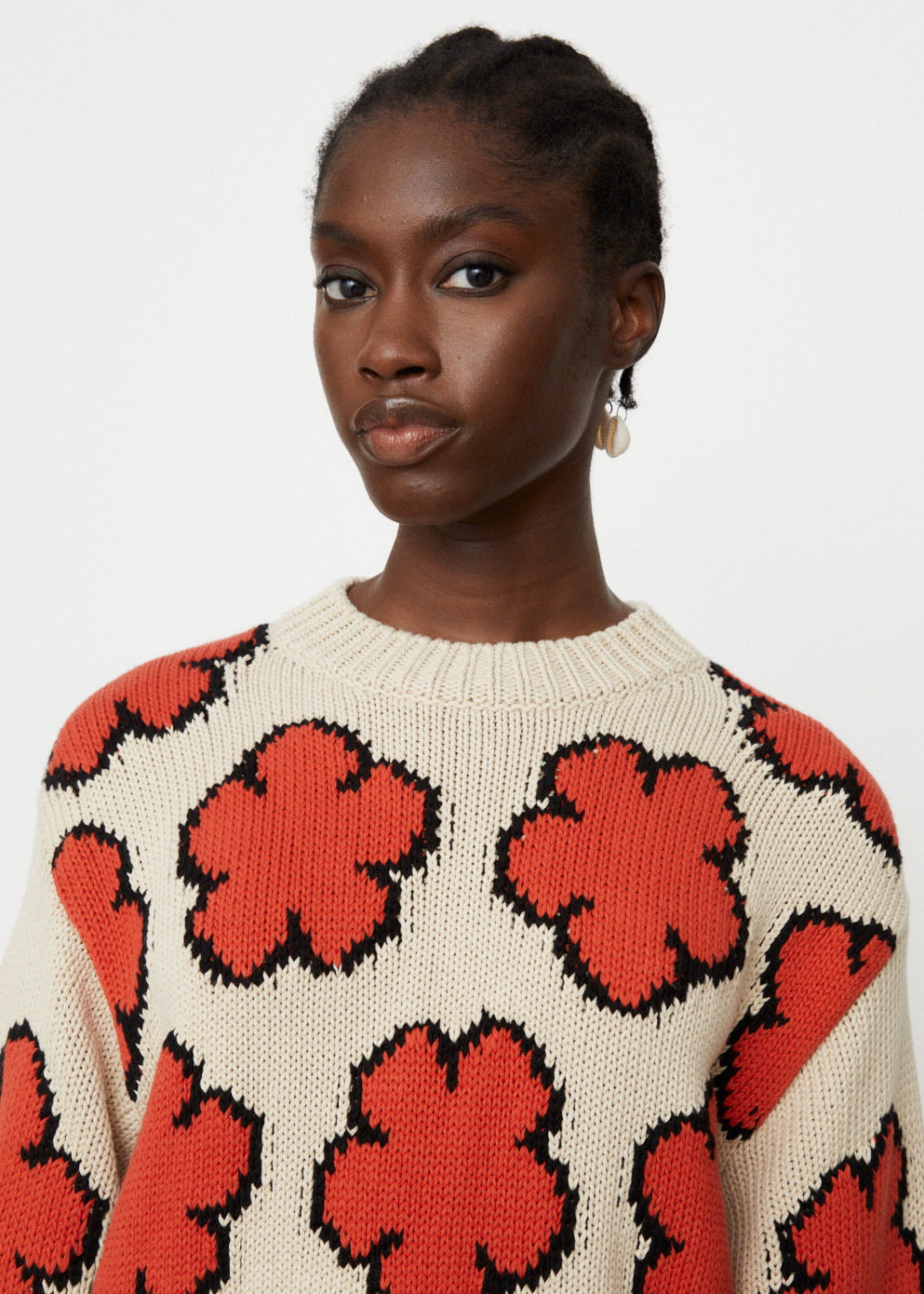 Stylish All Over Bokeh Floral Print Jumper Sweater - Perfect for Casual Outings, Date Nights & Cozy Fall Fashion