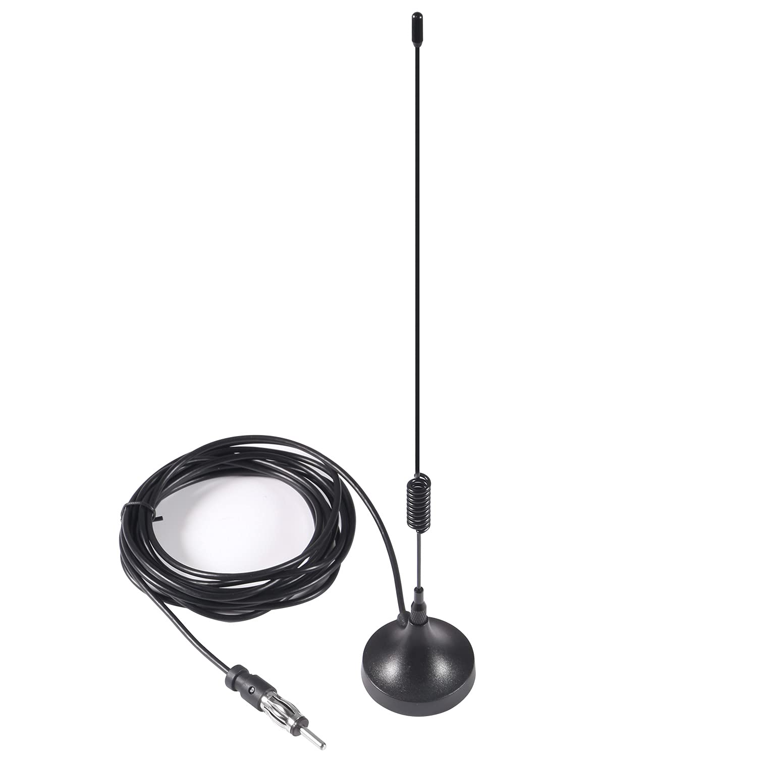 Universal Car Stereo Antenna - FM/AM Radio Antenna with Magnetic Base for Vehicles, Trucks, SUVs, RVs, Marine Boats - Compatible with Car Audio Head Units, CD Players & Media Receivers | Perfect for Road Trips, Commuting & Off-Road Adventures