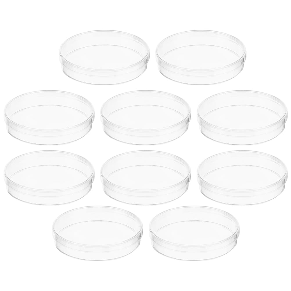 10PCS Clear Plastic Petri Dishes with Lids - 35mm Sterile Agar Plates for Lab Experiments, Blood Samples & Cell Culture | Perfect for Science Classrooms, School Projects & Microbiology Studies