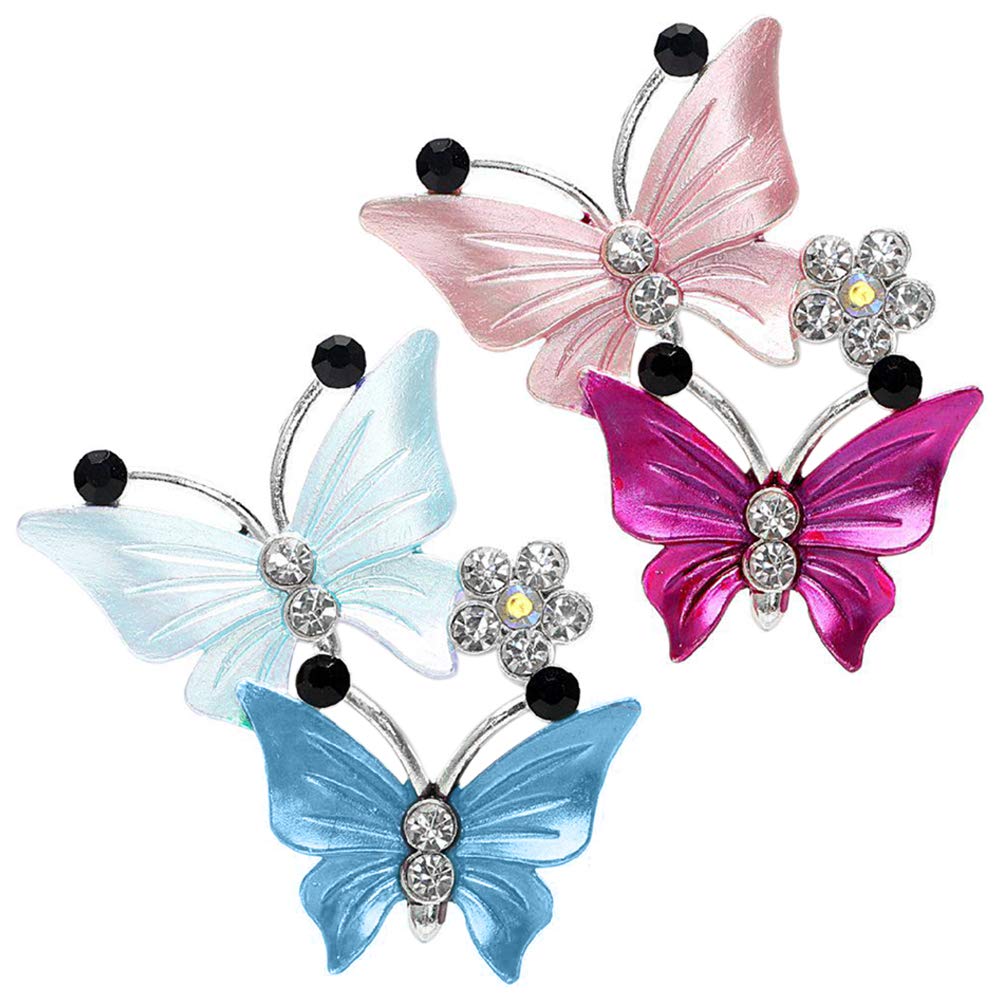 Dual Butterfly Car Vent Clip Air Freshener - Rose Scented Perfume Diffuser for Women, Pink Car Accessories & Decor - Perfect for Daily Commute, Road Trips & Office Cars