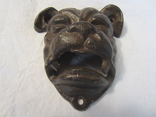 Vintage Cast Iron Wall Mounted Bottle Opener - English Bulldog Design for Beer & Soda - Perfect for Home Bars, Man Caves & Outdoor Entertaining