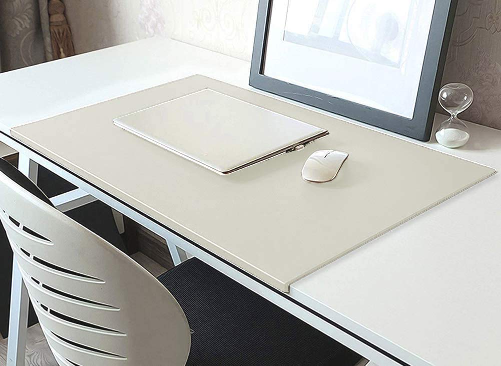 Premium PU Leather Office Desk Pad - Non-Slip Writing Mat with Secure Grip Edge, Waterproof Desk Protector for Work & Gaming - Perfect for Laptop, Keyboard & Home Office Setup (Black, 35