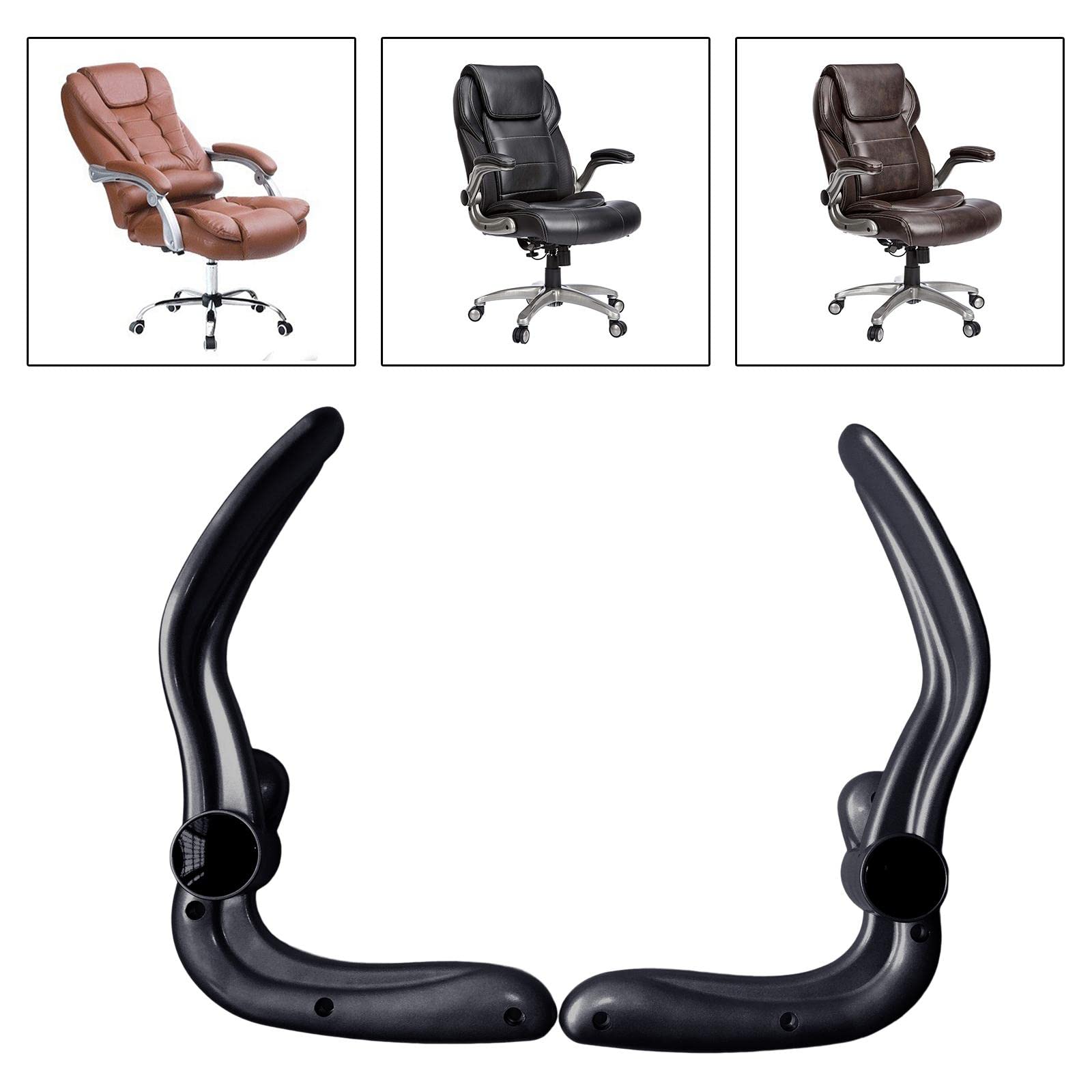 Universal Chair Armrests 2Pcs - Easy Install for Office & Gaming Chairs, Black - Ergonomic Support for Work & Play