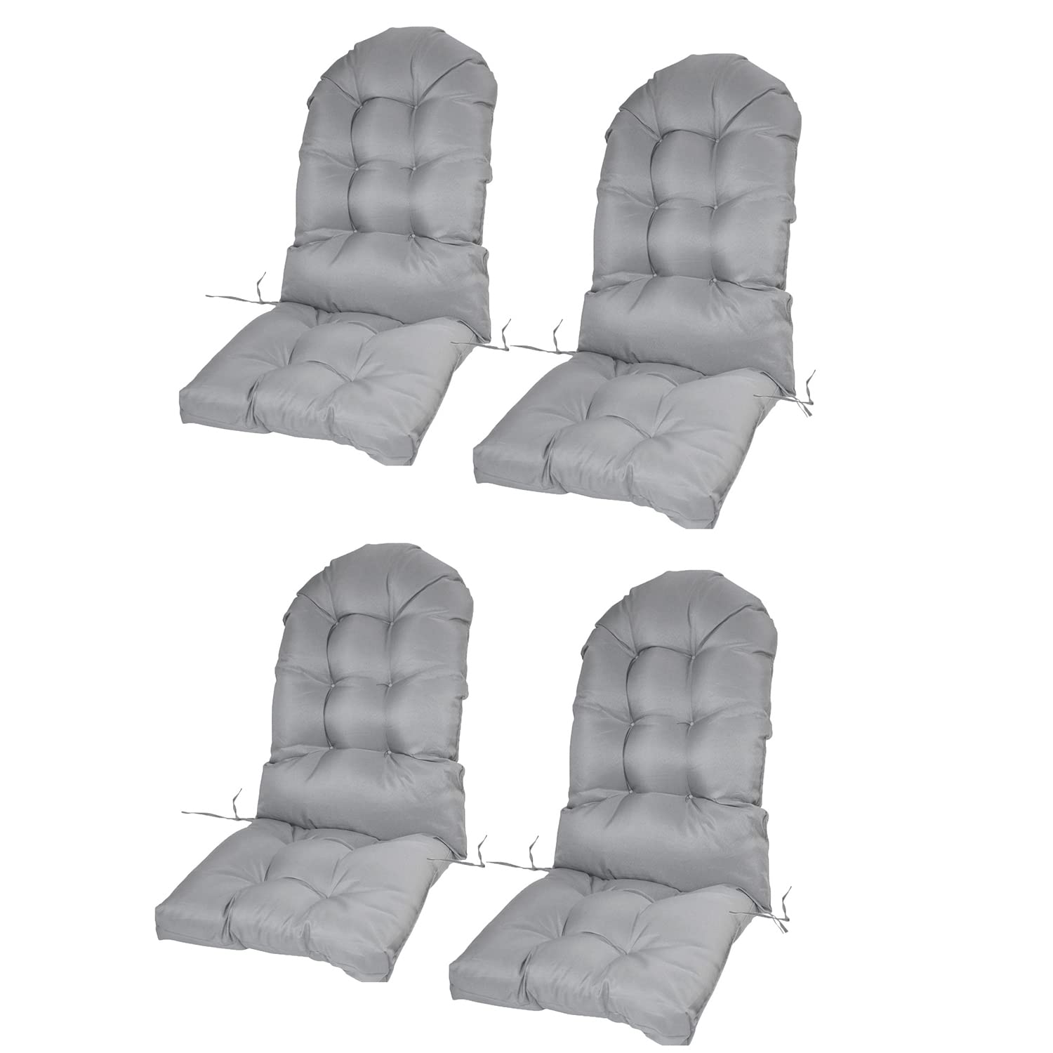 Premium Adirondack Chair Cushions Set of 4 - Weatherproof High Back Rocking Chair Cushions for Patio, Outdoor & Indoor Use - Thickened Tufted Seat Pads for Garden, Deck, Poolside & Porch Relaxation