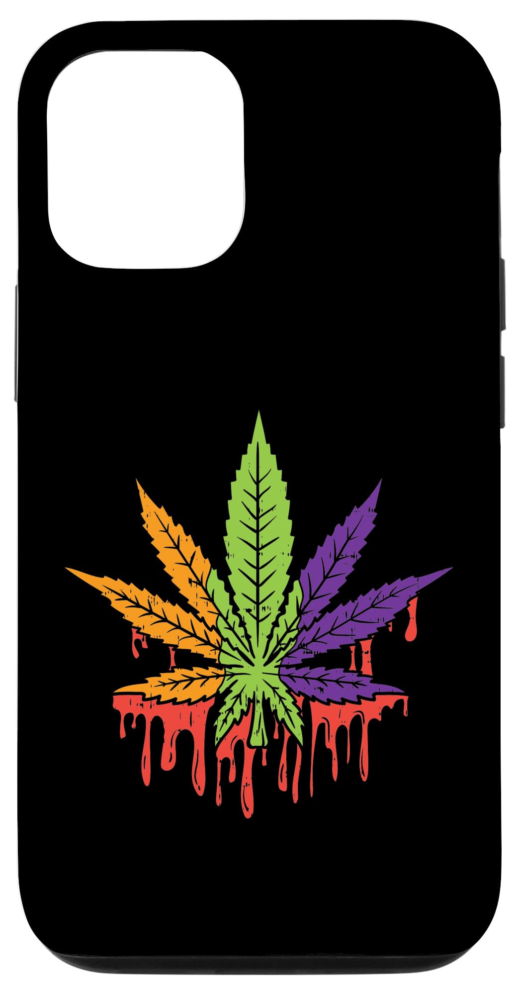 Scary Weed Cannabis Leaf iPhone 12/12 Pro Case - Halloween Horror Phone Cover for 420 & Spooky Season (Perfect for Halloween Parties, Cannabis Enthusiasts & Unique Gift Ideas)