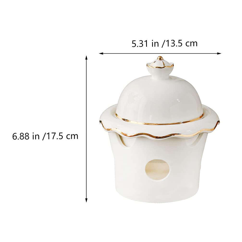 Premium Ceramic Dessert Bowls with Lids - 4-Piece Set of Round Ramen Soup Bowls, Stew Pots & Noodle Bowls | Durable Shark Fin White Ceramics for Desserts, Snacks & Asian Cuisine | Perfect for Home Dining, Restaurant Use & Gift Giving