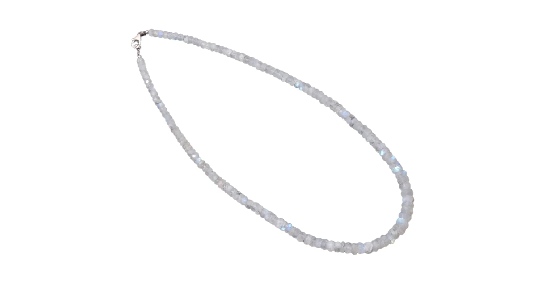Shree Narayani Rainbow Moonstone Faceted Beads Necklace – 5mm-8mm Semi-Precious Stone Jewelry for Women, Handmade Beaded Necklace for Stage Performances, Parties & Boho Fashion