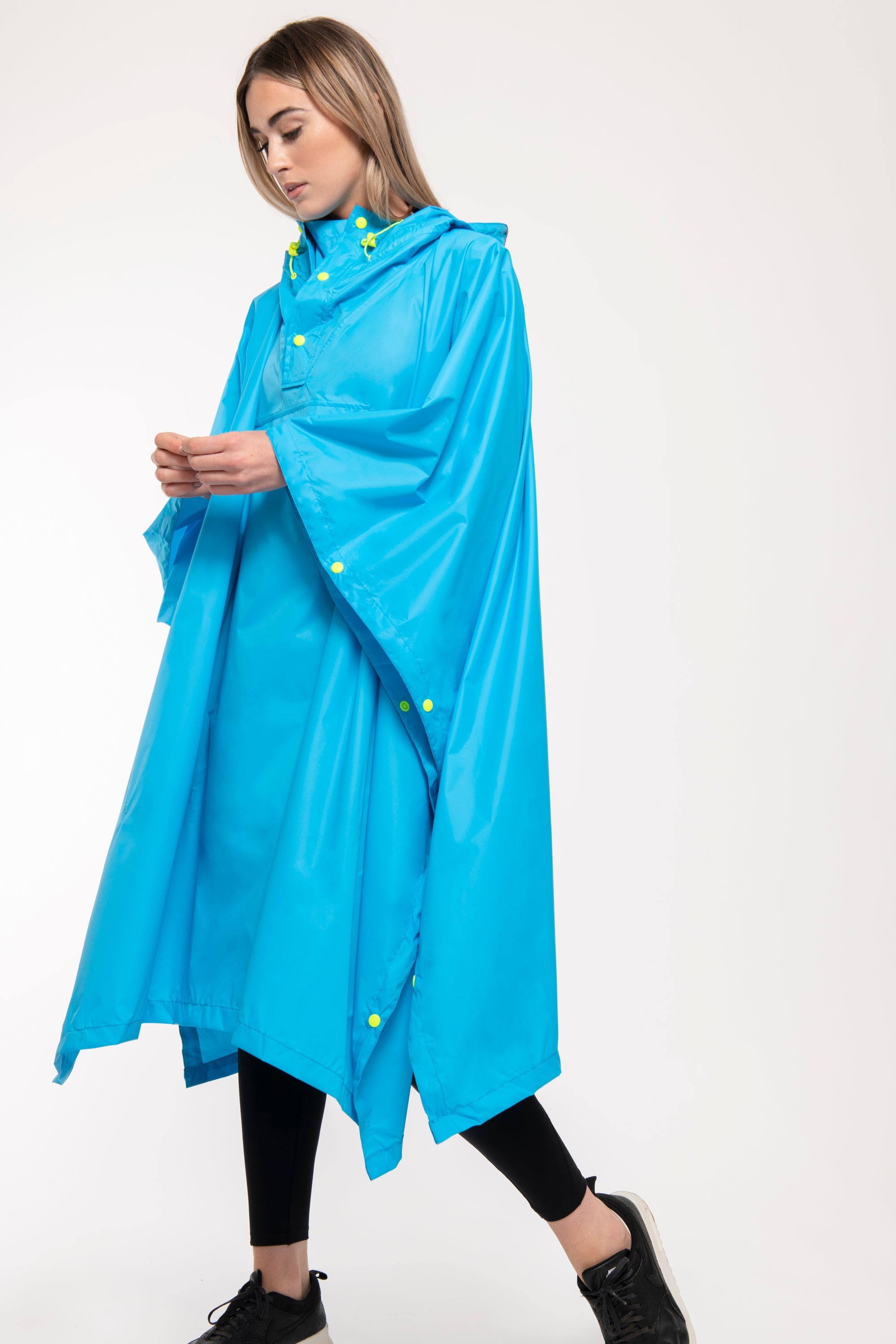 Mac In A Sac Packable Waterproof Unisex Rain Poncho - Neon Blue | Lightweight Travel Raincoat for Hiking, Camping & Outdoor Adventures